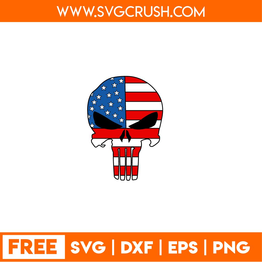 free Punisher-skull-american-flag-001 svg