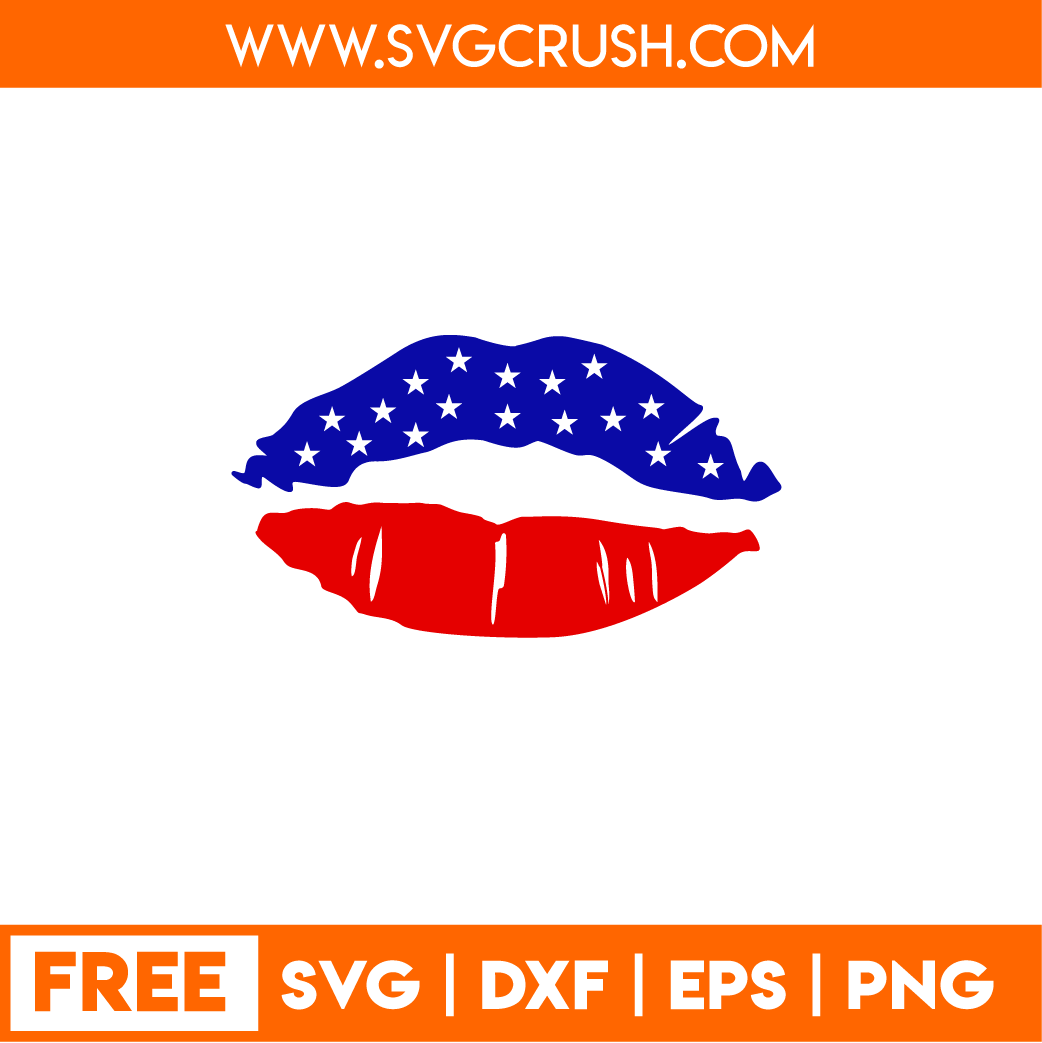 free american-flag-lips-001 svg