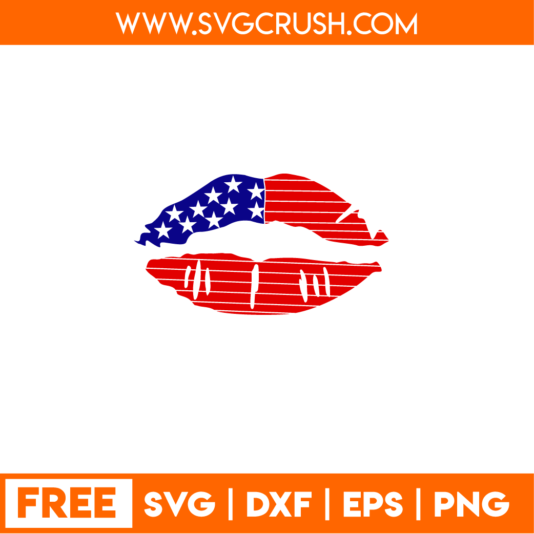 free american-flag-lips-002 svg