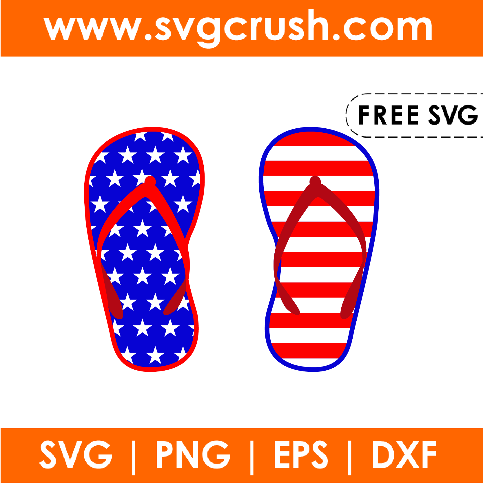 free flip-flop-american-002 svg