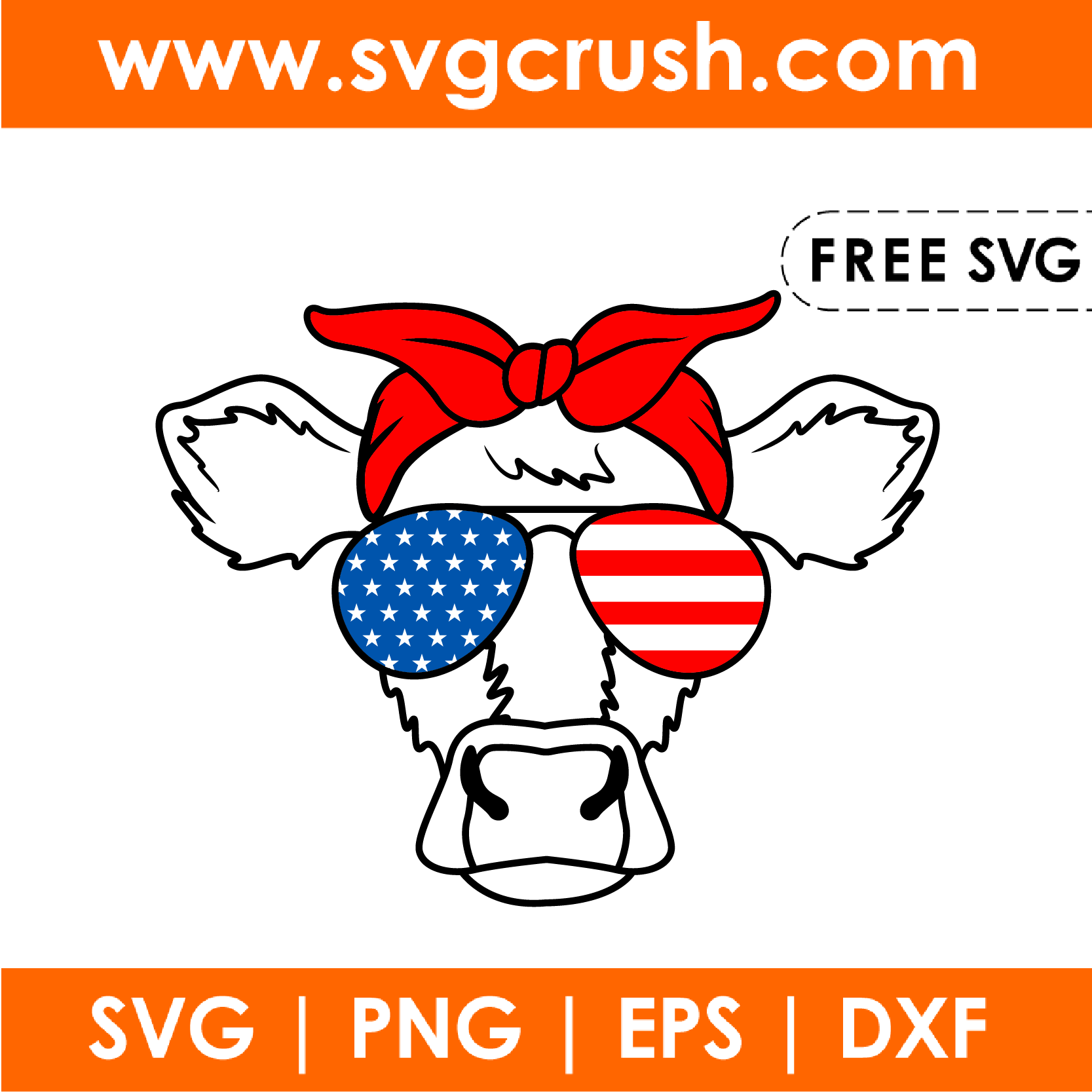 free patriotic-cow-001 svg