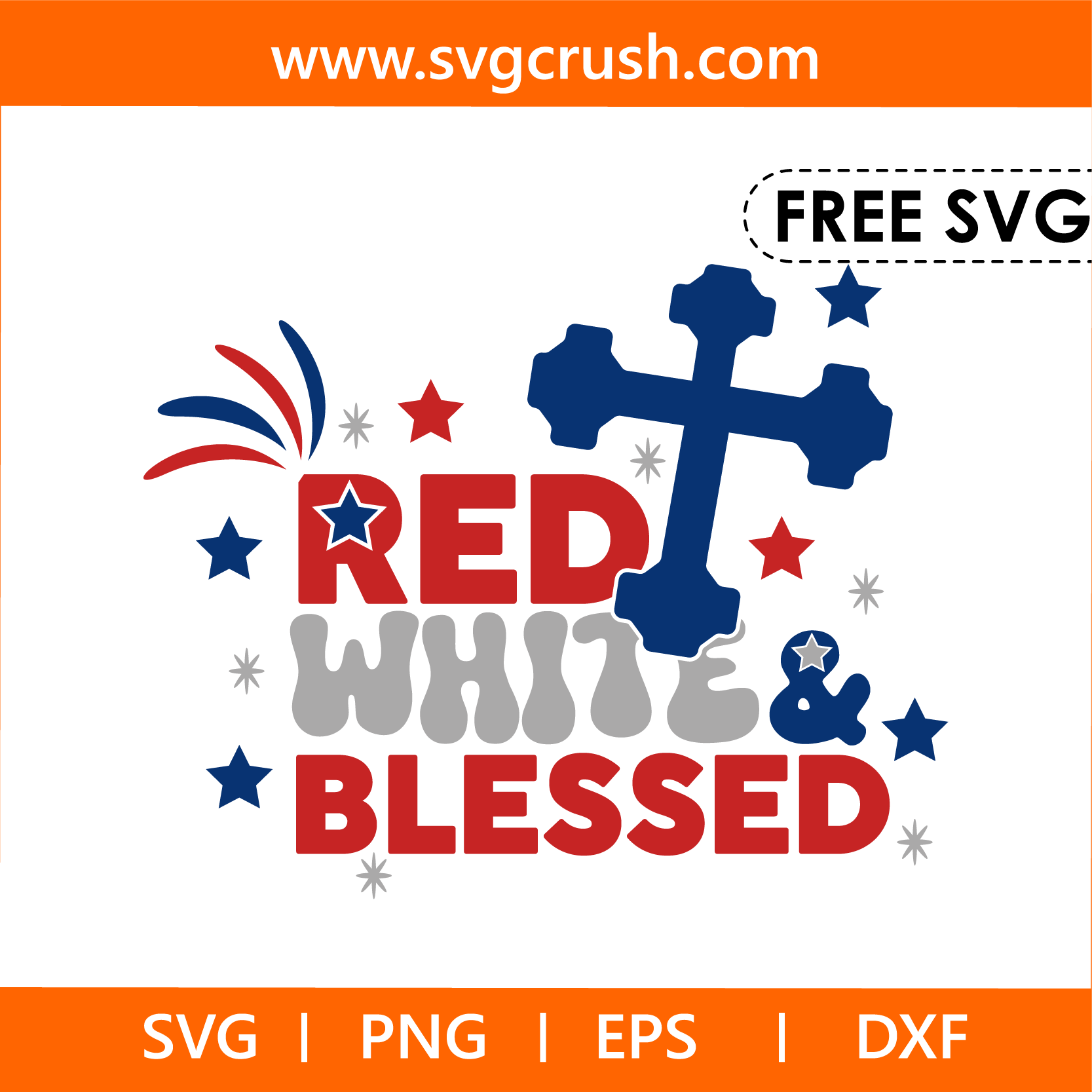free red-white-and-blessed-005 svg