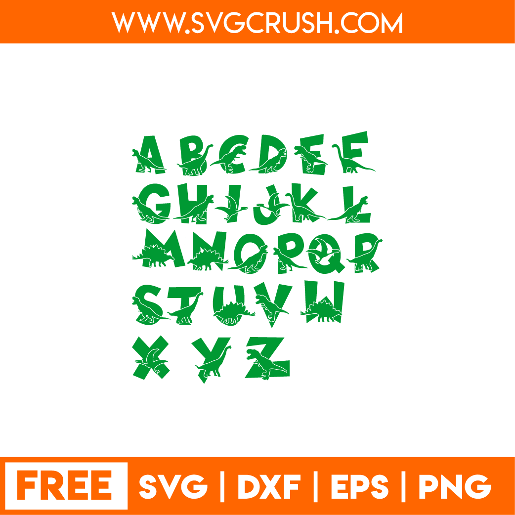 free dinosaur-alphabet-001 svg