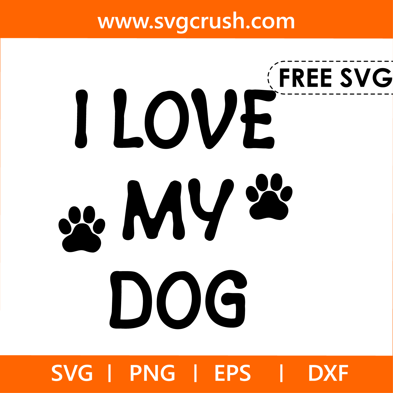 free i-love-my-dog-004 svg
