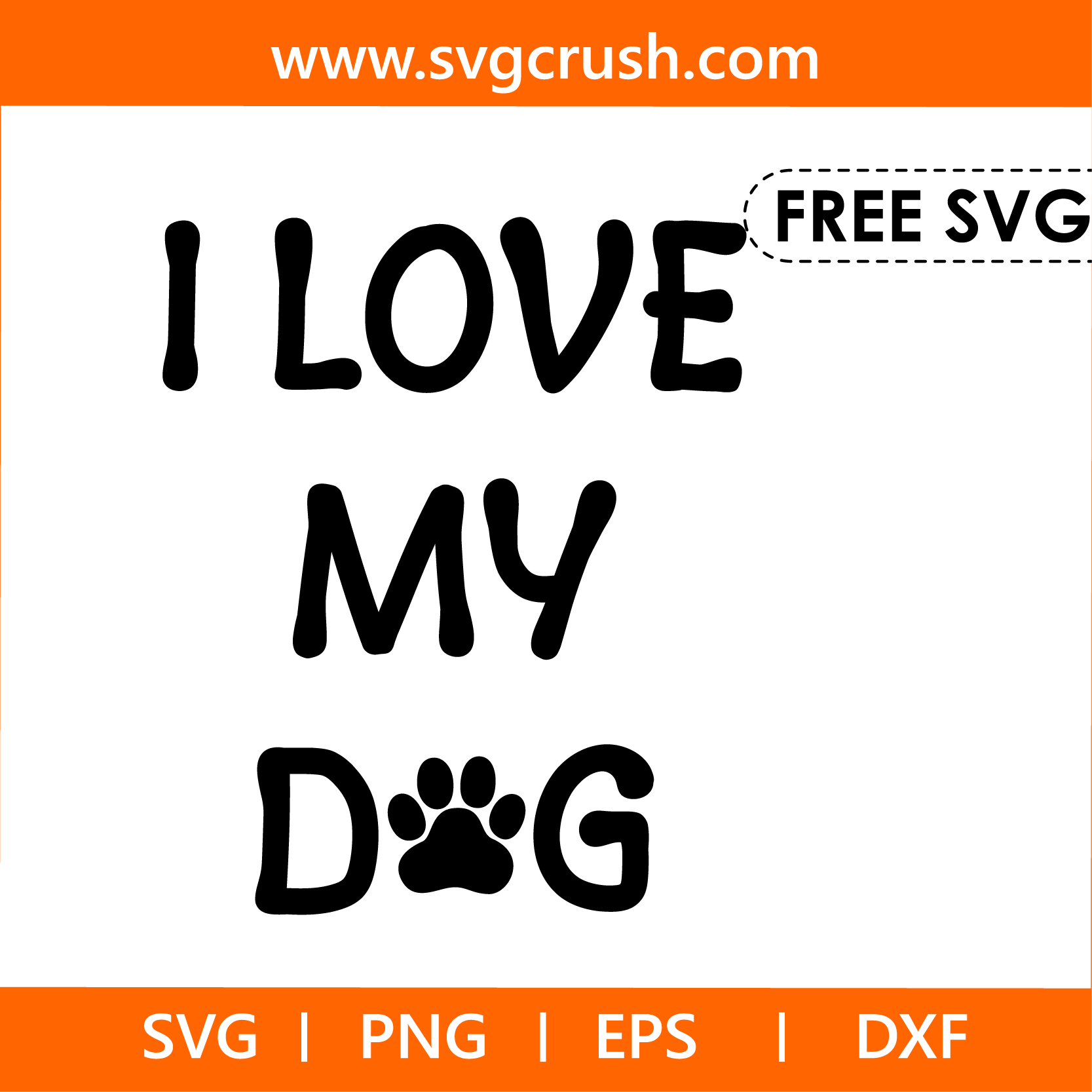 free i-love-my-dog-005 svg