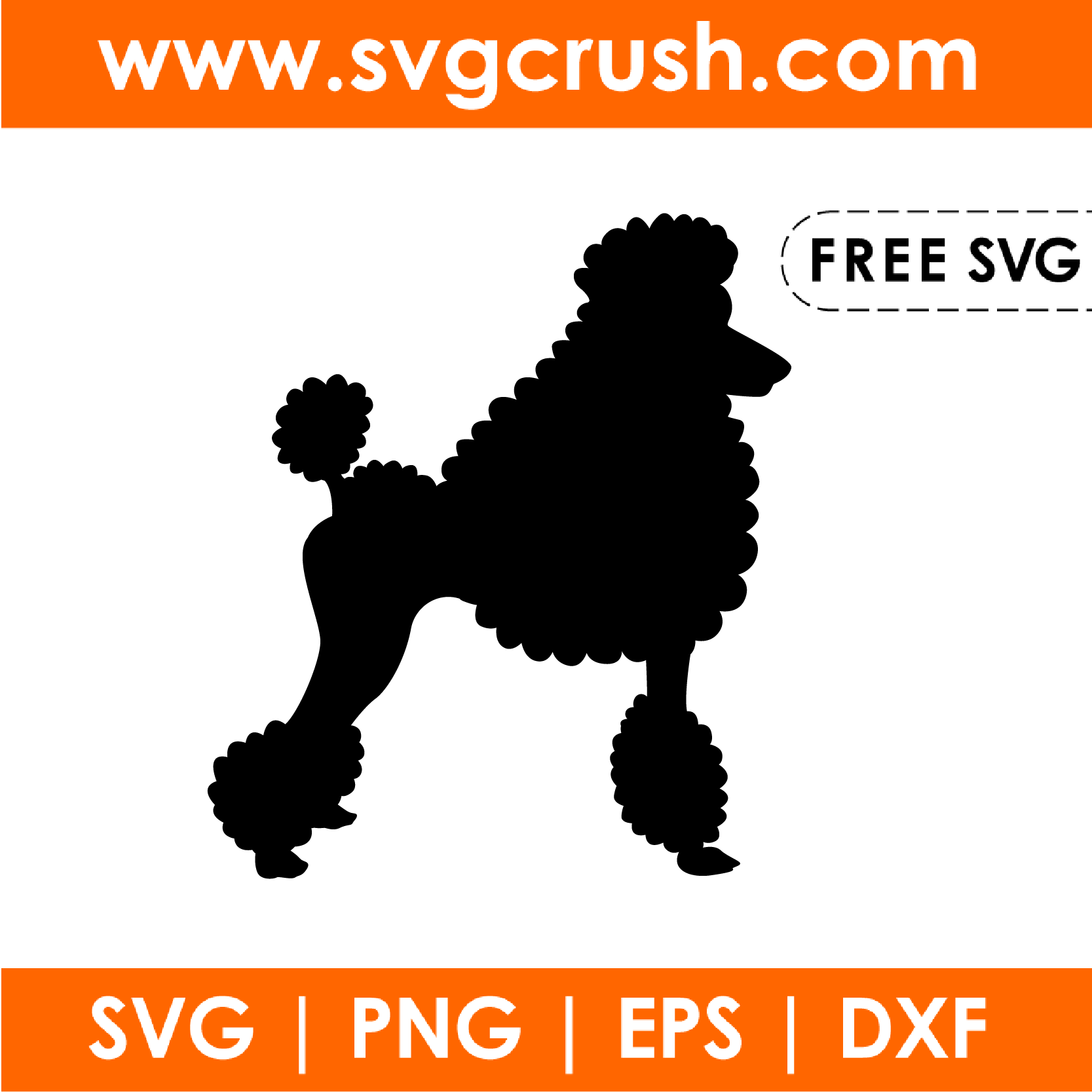 free poodle-dog-silhouette-001 svg