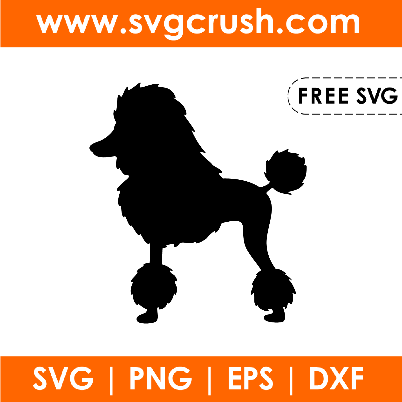 free poodle-dog-silhouette-002 svg
