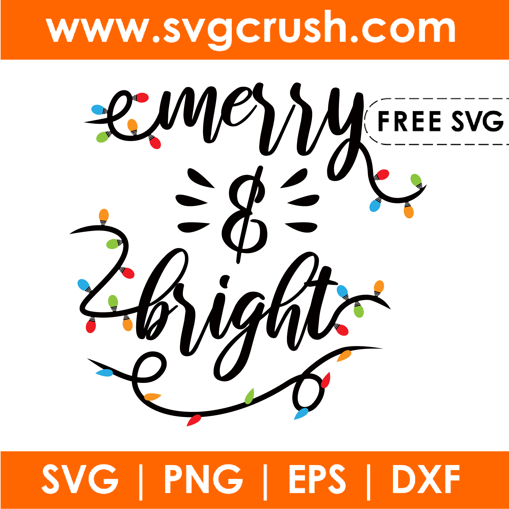 free christmas-merry-and-bright-001 svg