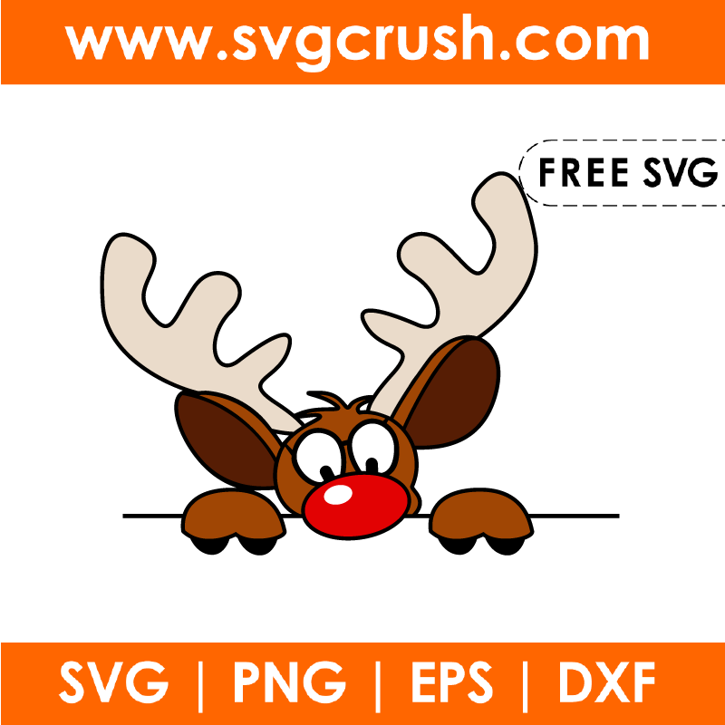 free christmas-reindeer-rudolph-sneaking-002 svg