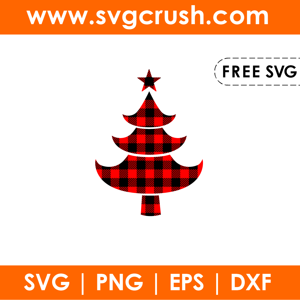 free christmas-tree-buffalo-plaid-001 svg