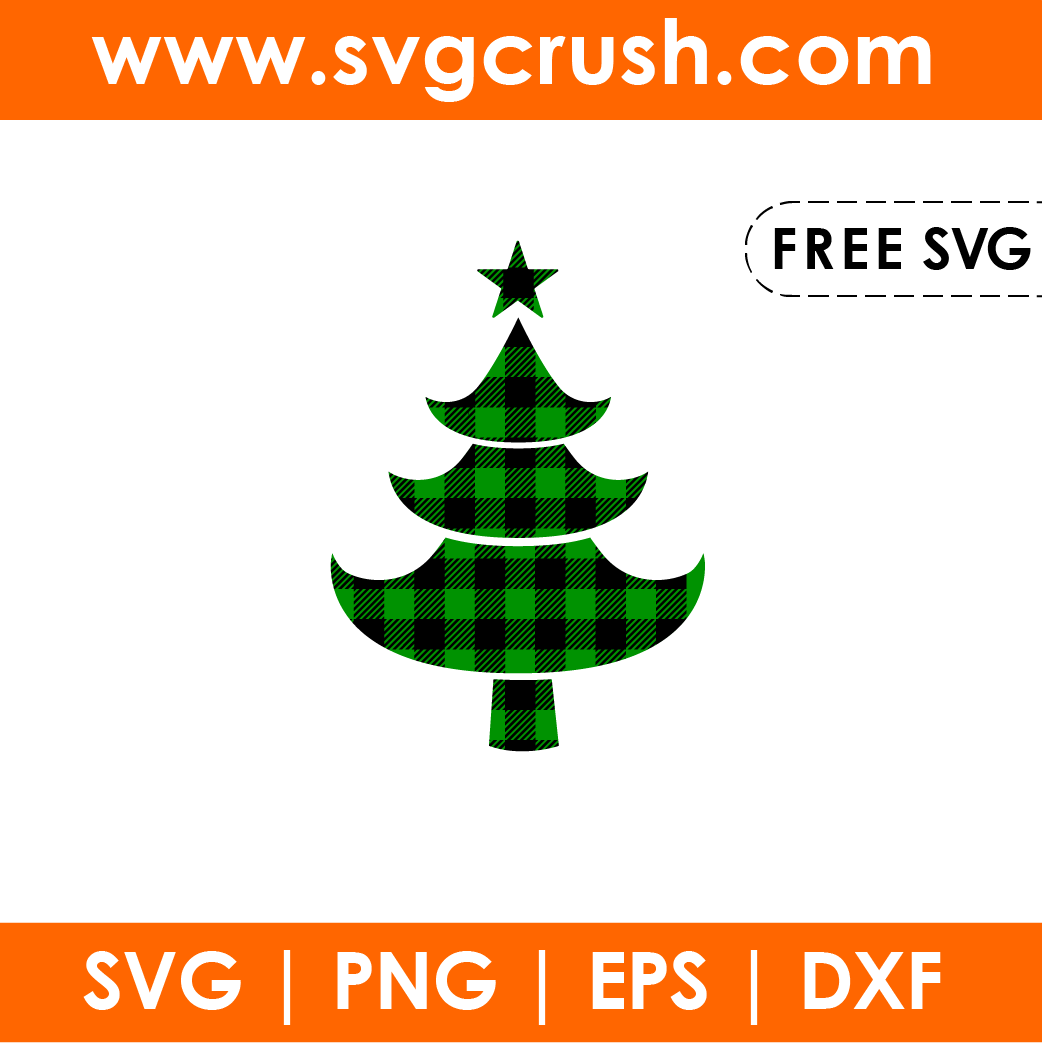 free christmas-tree-buffalo-plaid-002 svg