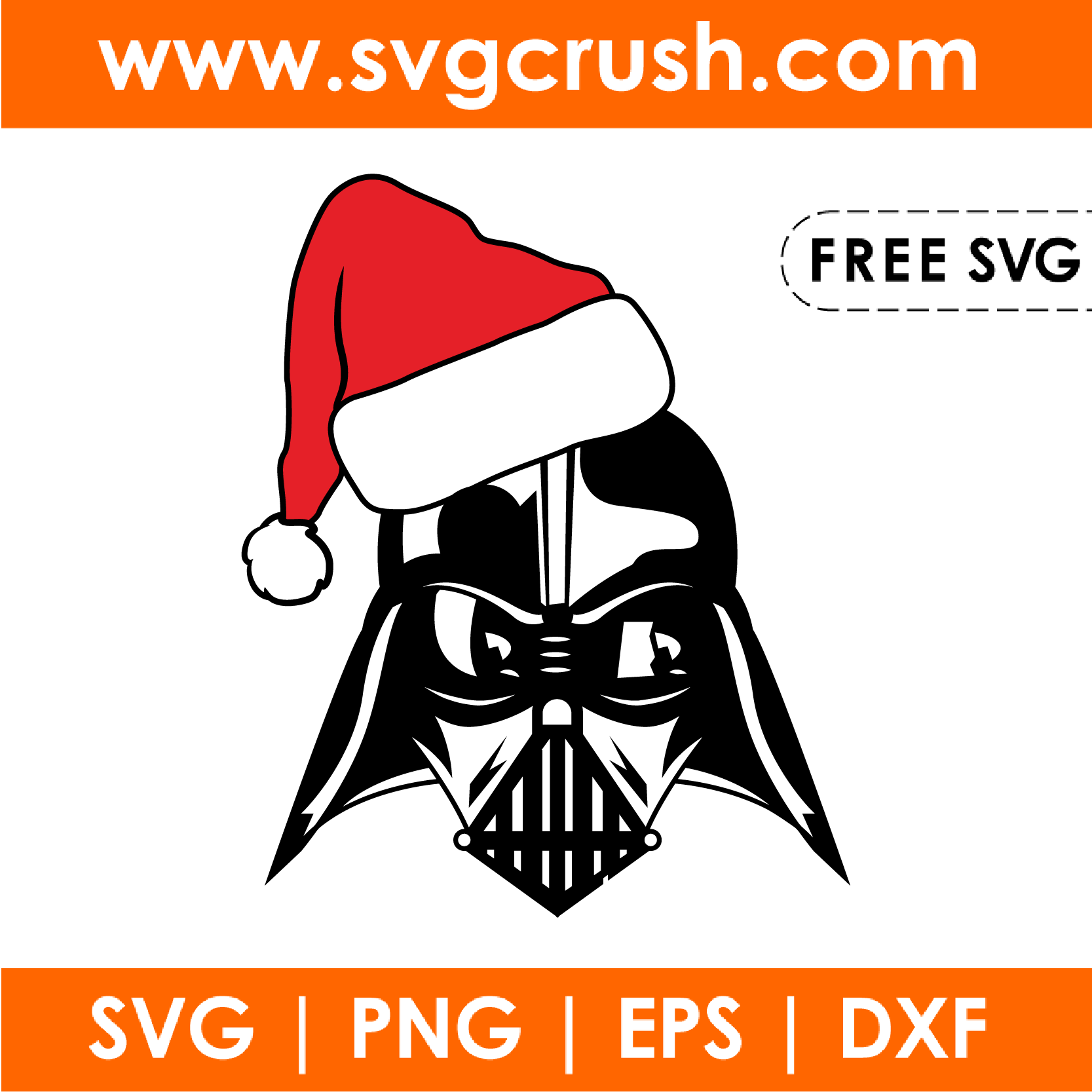 free darth-vader-christmas-with-hat-001 svg