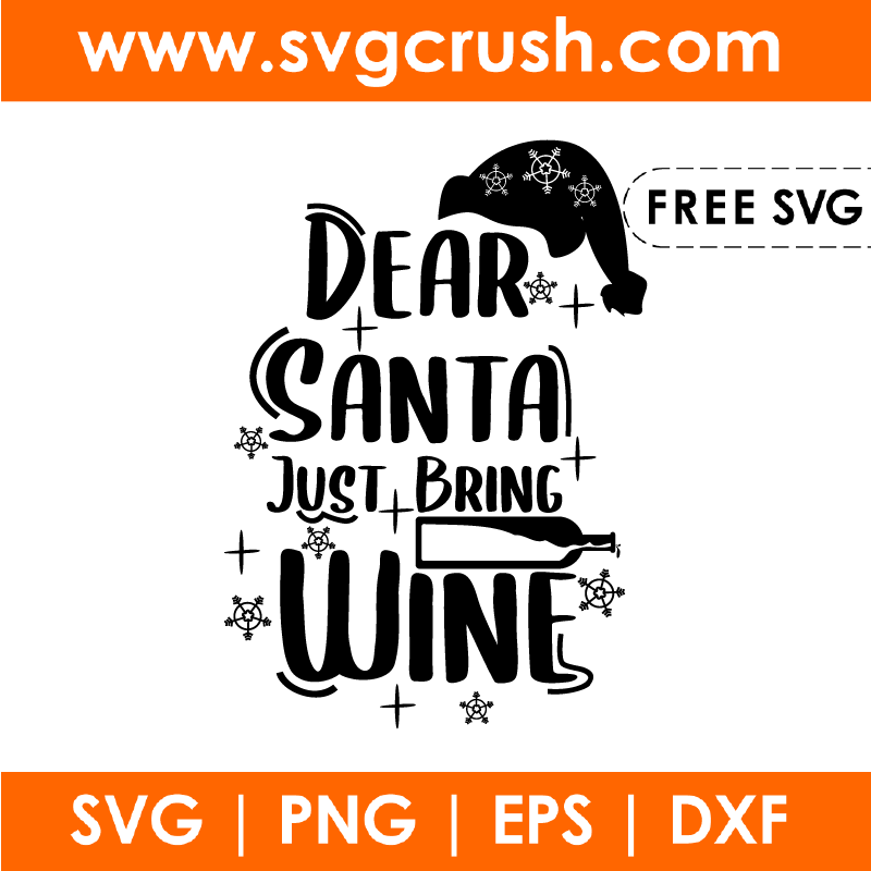 free dear-santa-just-bring-wine-001 svg
