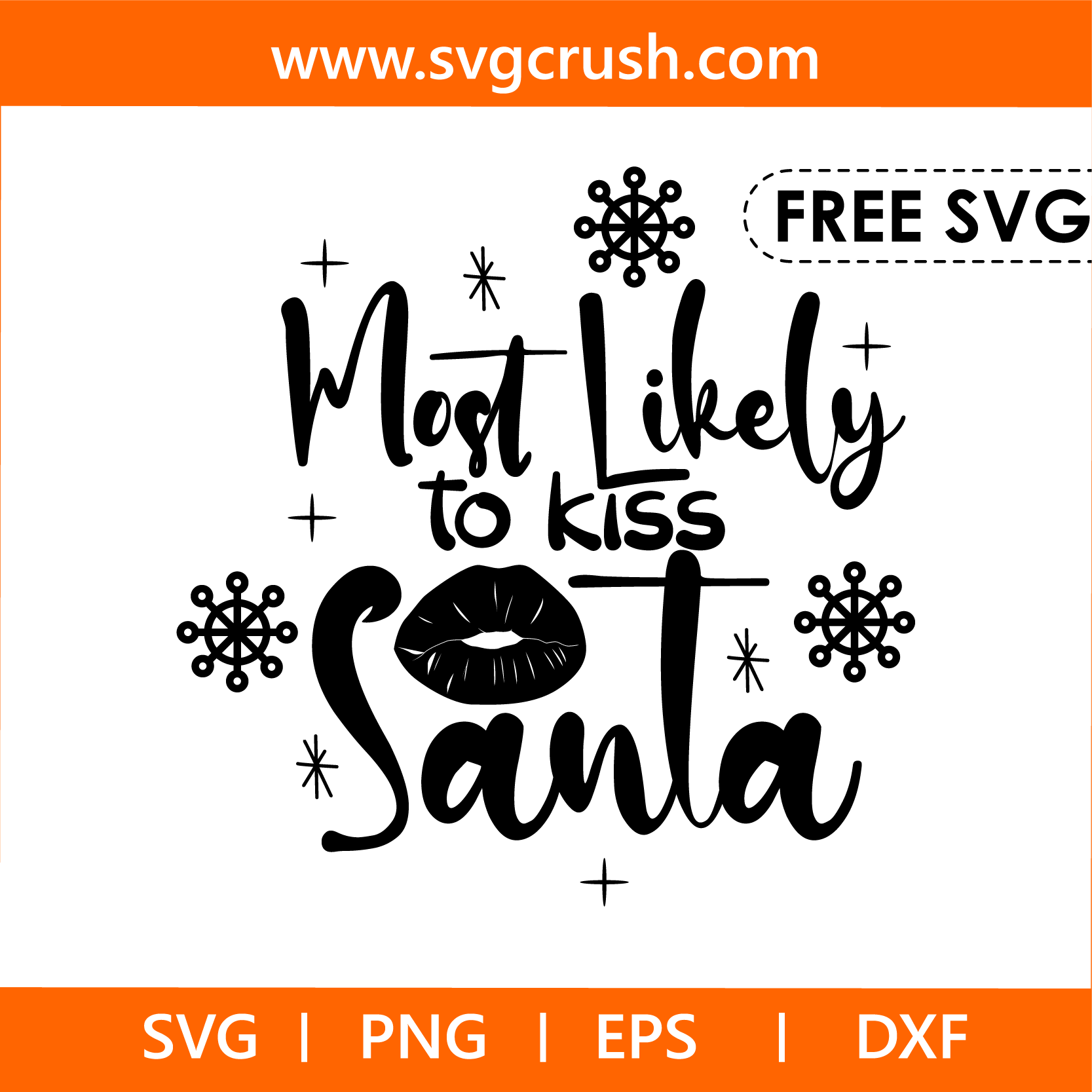 free most-likely-to-kiss-santa-005 svg