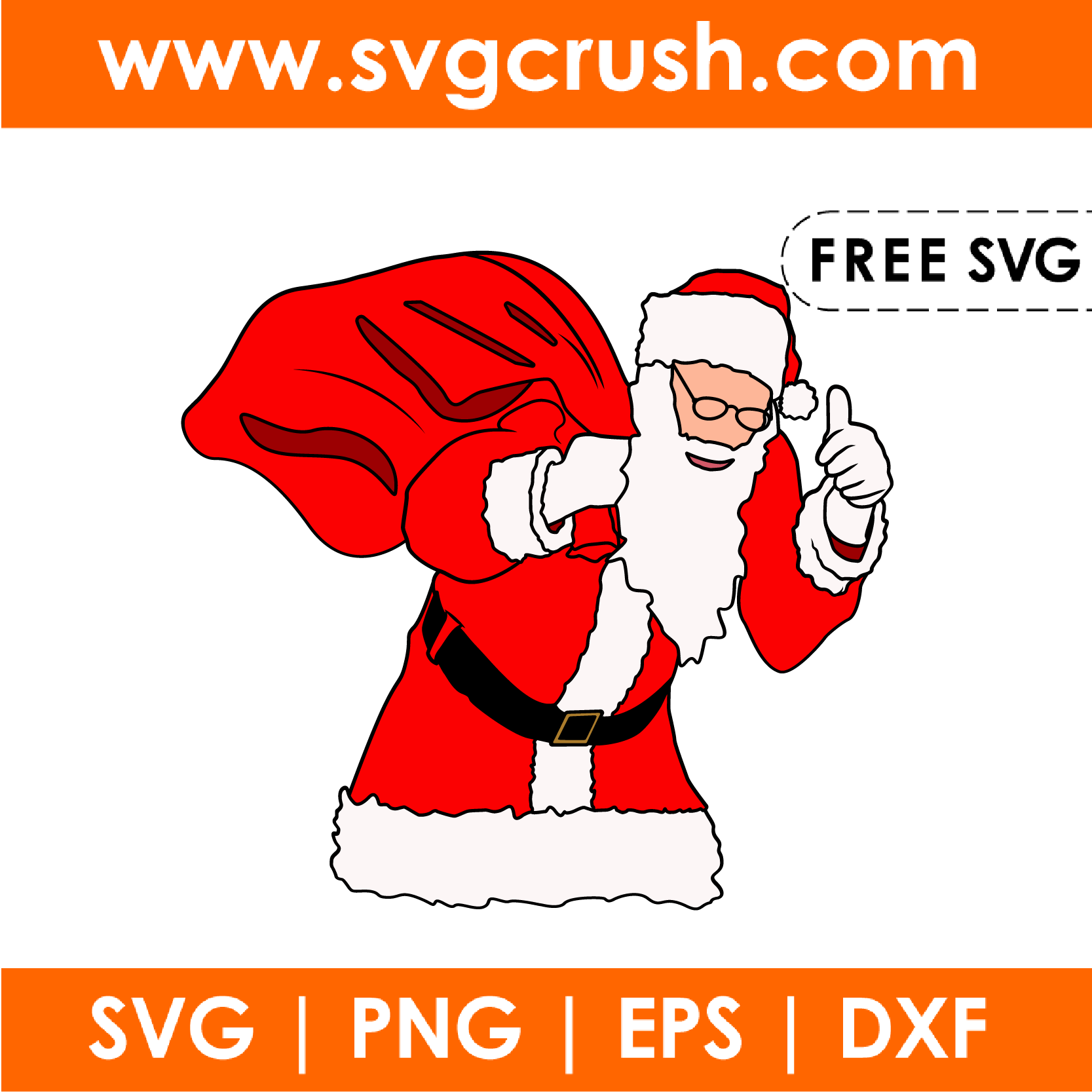 free santa-with-gift-bag-001 svg