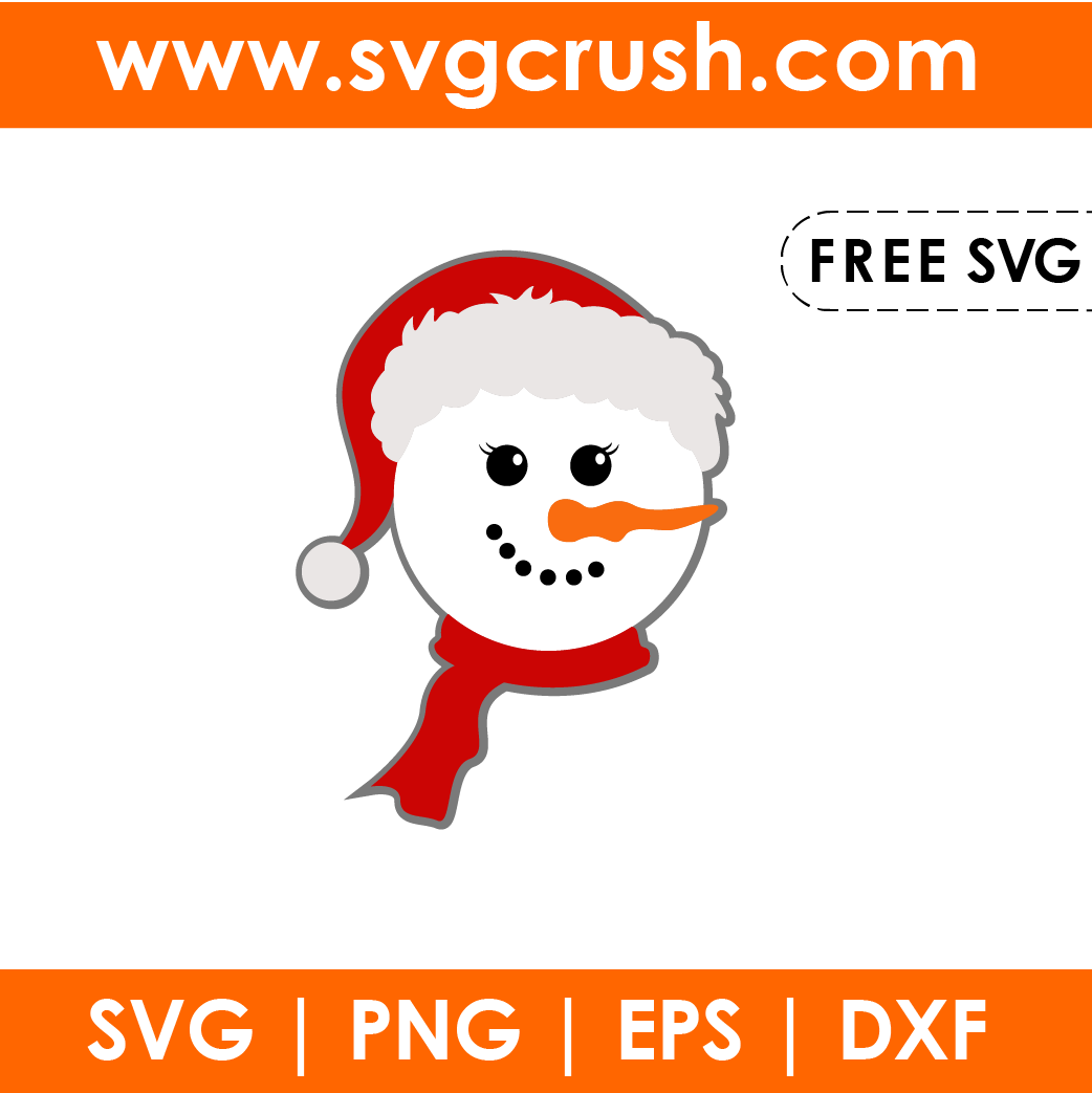 free snowman-with-santahat-001 svg