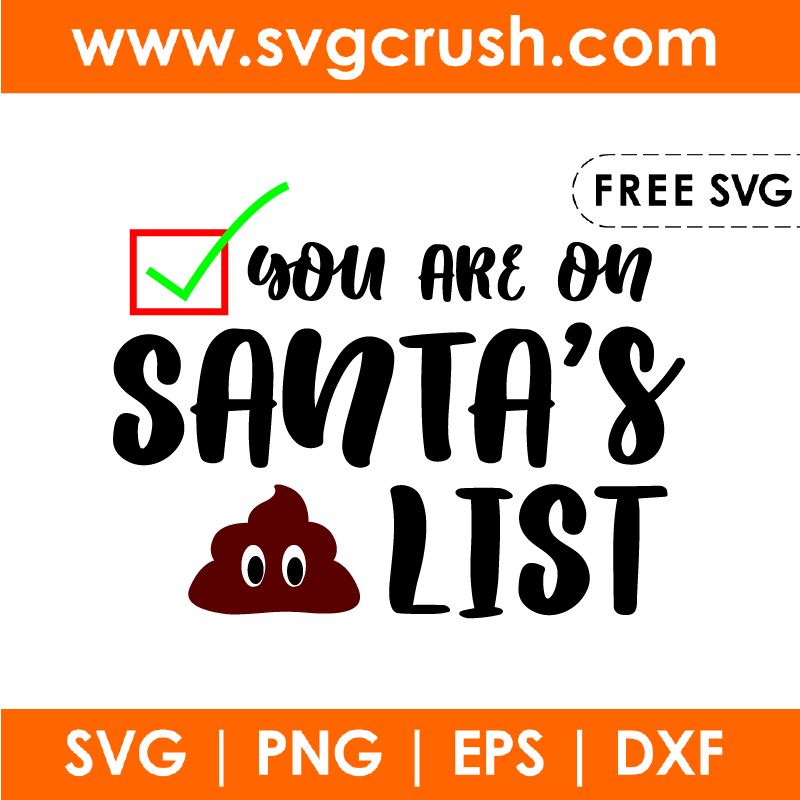 free you-are-on-santas-list-002 svg