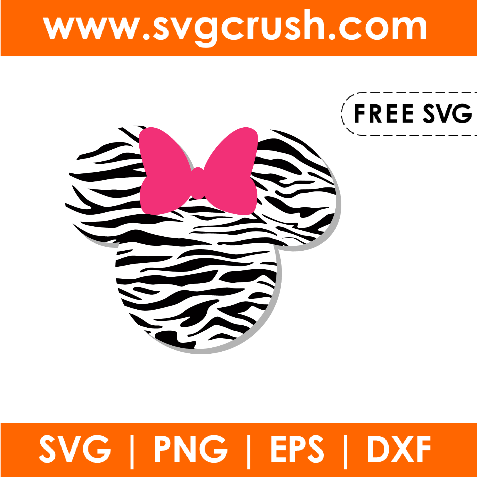 free minnie-mouse-zebra-002 svg