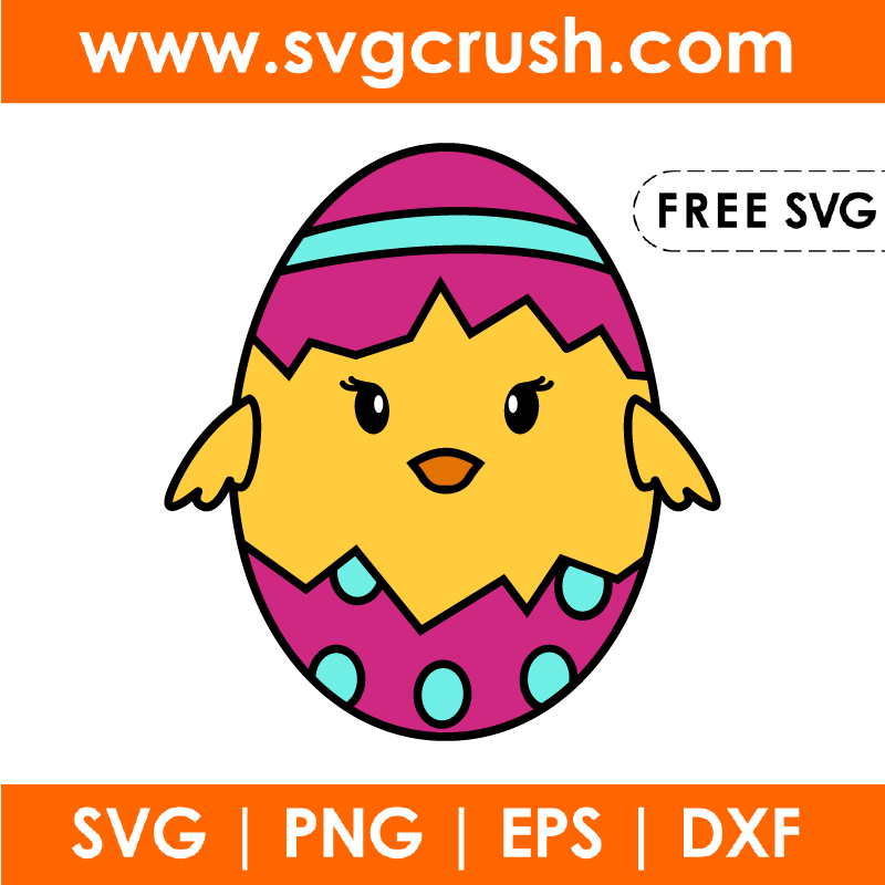 free easter-egg-chick-004 svg