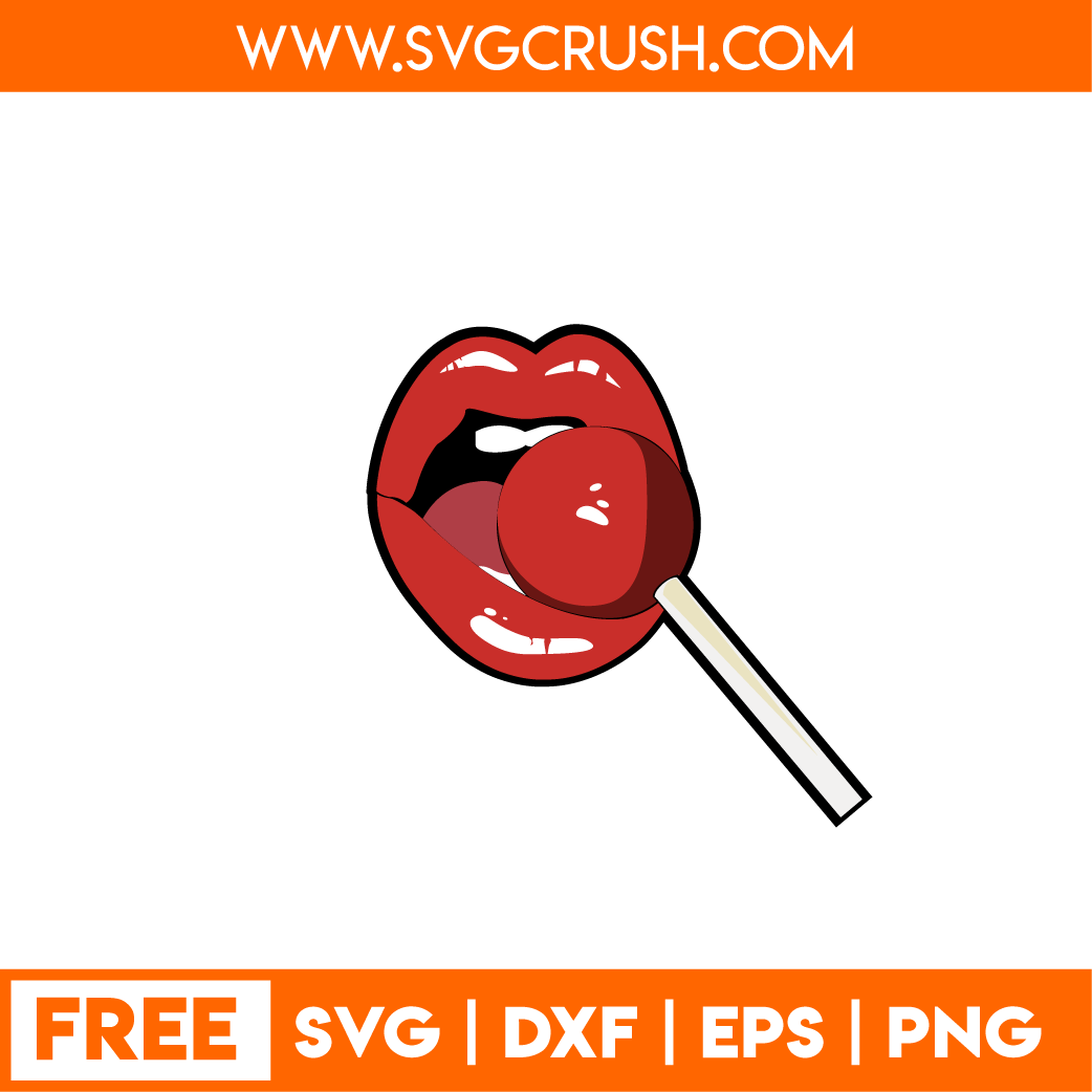 free lollipop-lips-001 svg