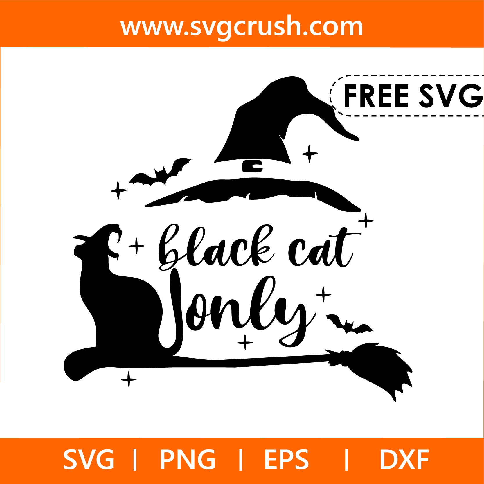 free black-cat-only-003 svg