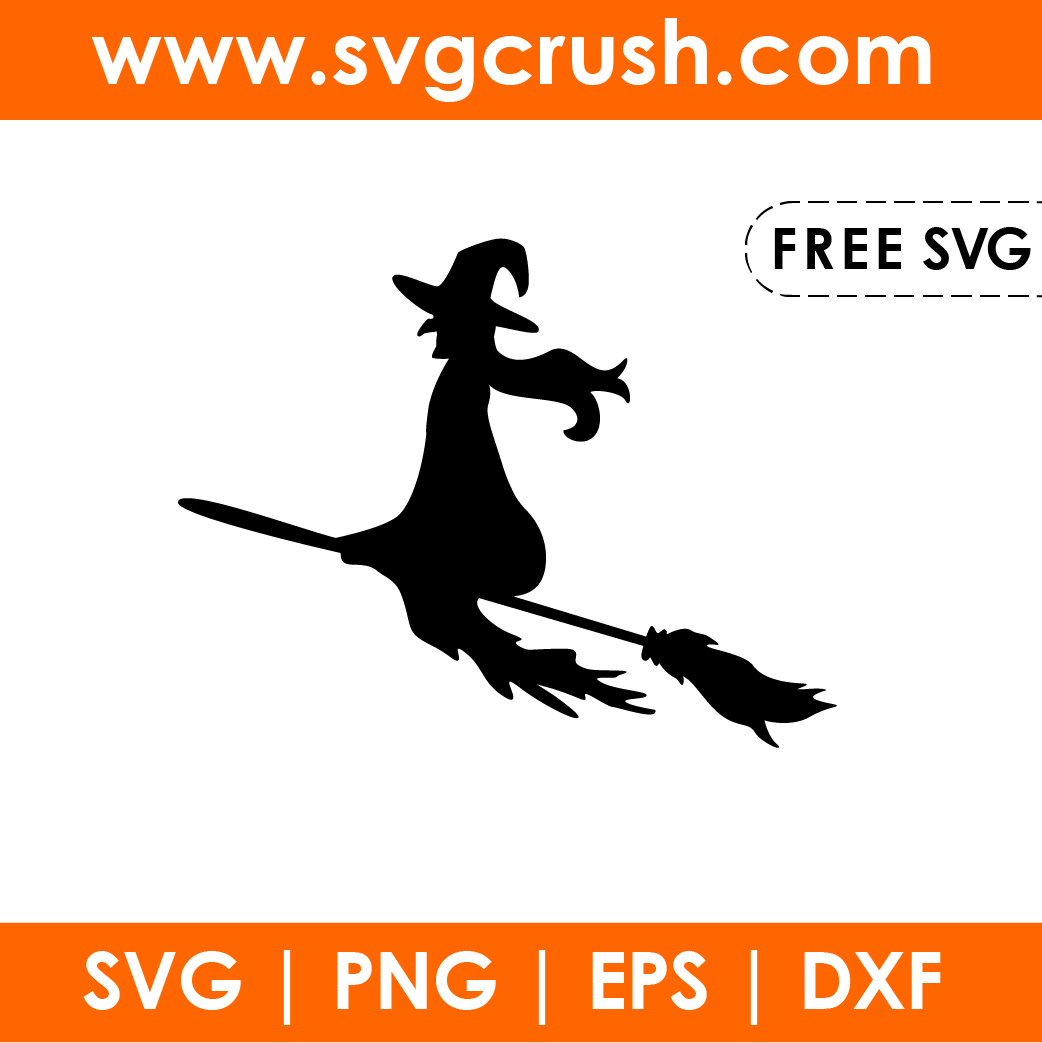 free flying-old-witch-in-broomstick-002 svg