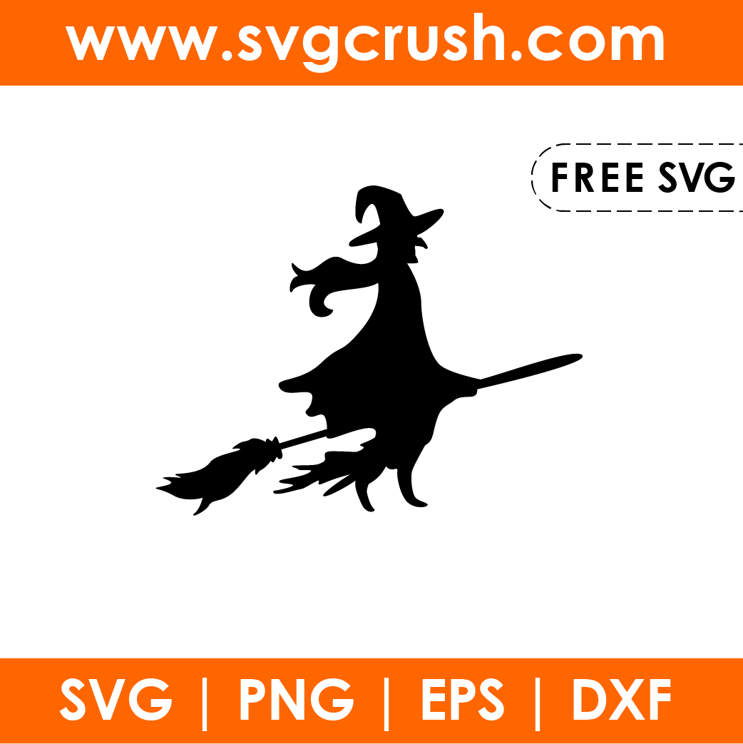 free flying-old-witch-in-broomstick-003 svg