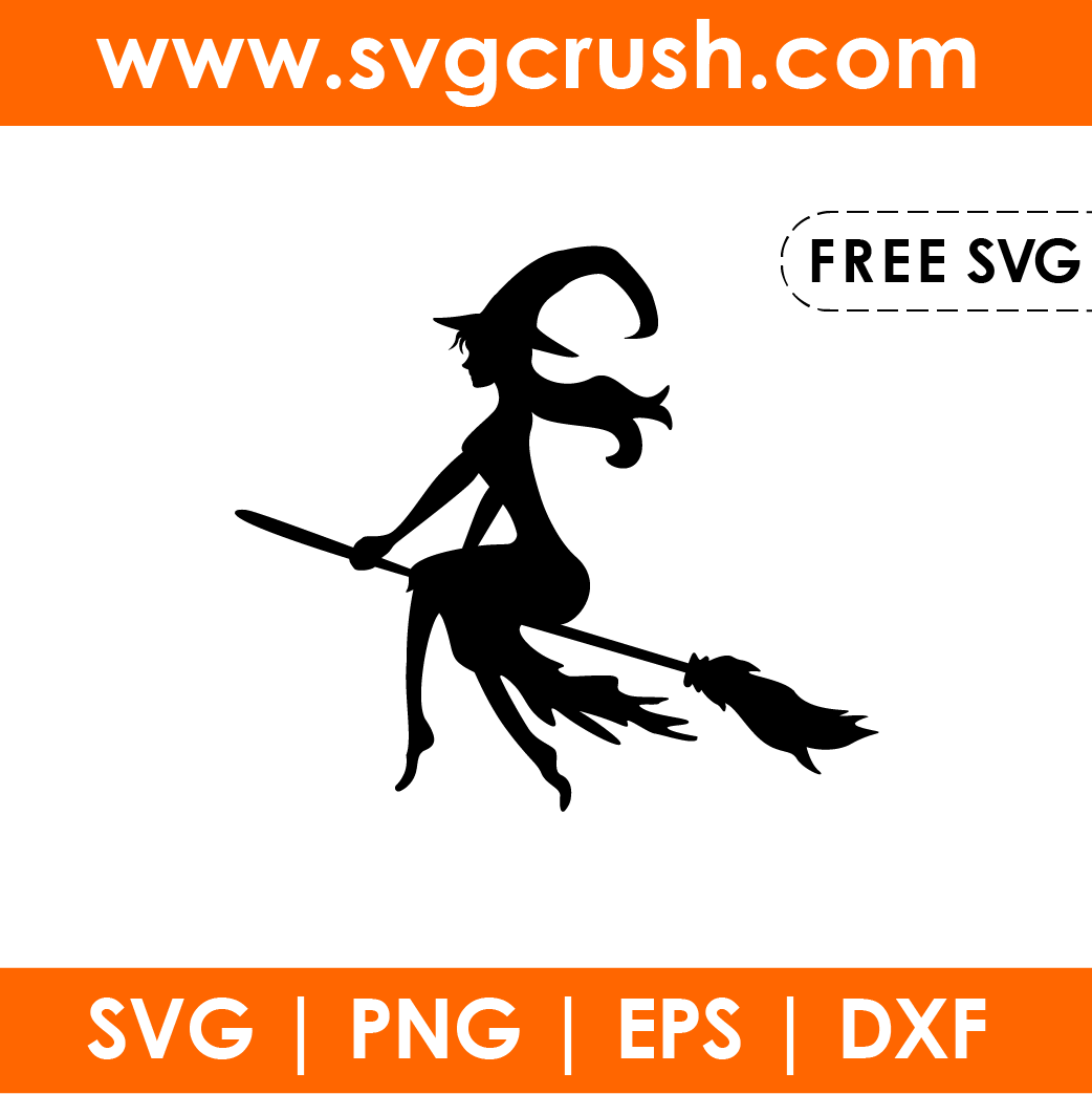 free flying-witch-in-broomstick-halloween svg