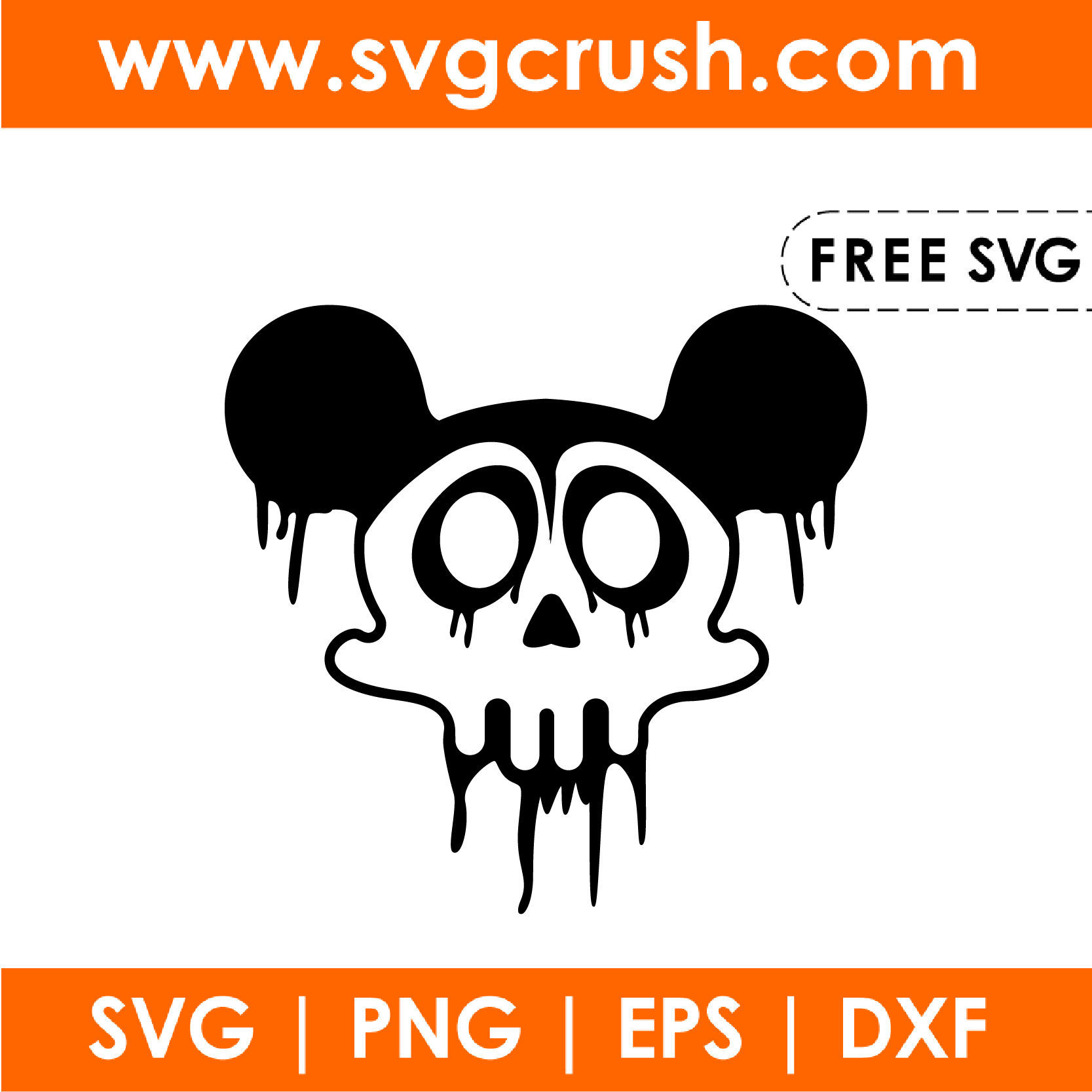 free mickey-scary-skull-001 svg