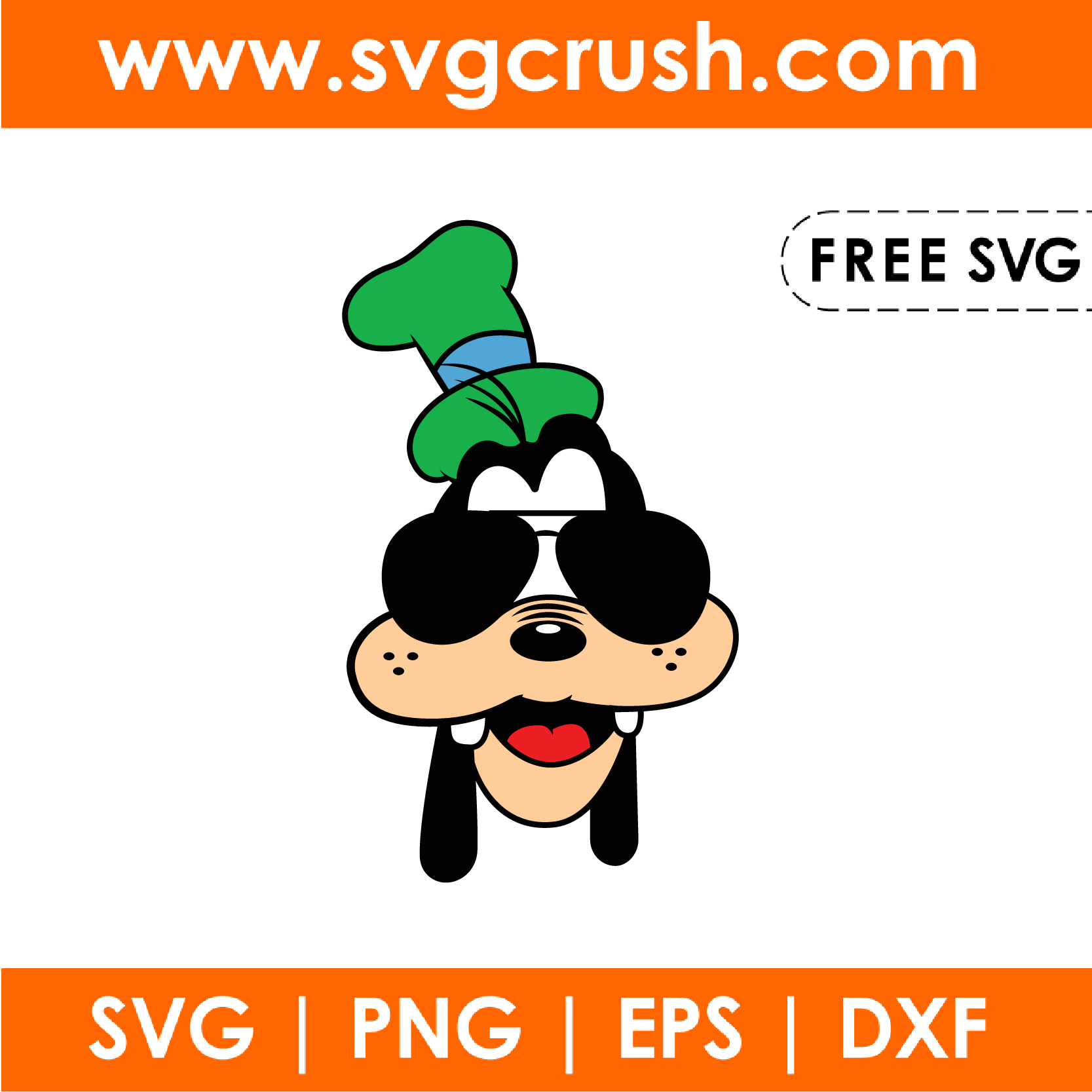 free goofy-with-sunglasses-001 svg