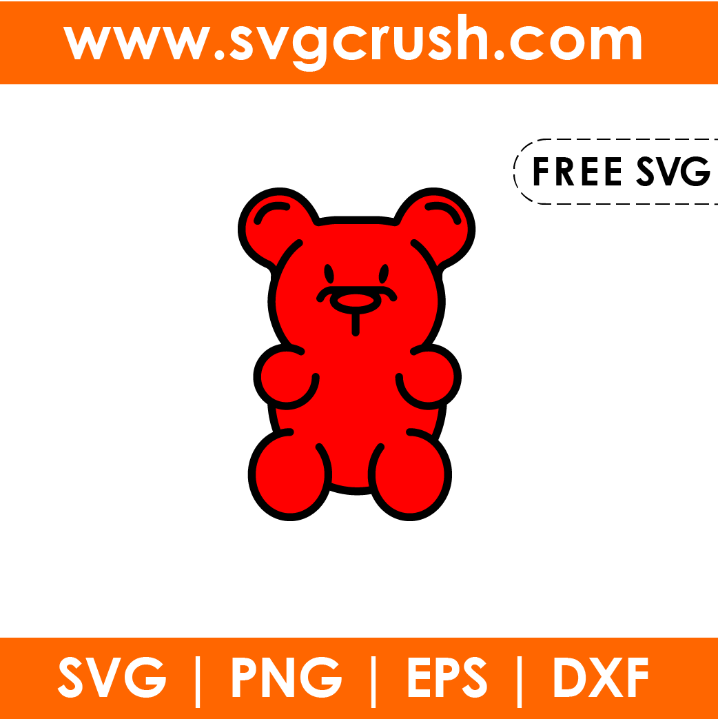 free teddy-bear-gummy-candy-001 svg