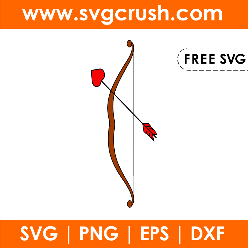 free valentine-bow-and-arrow-003 svg