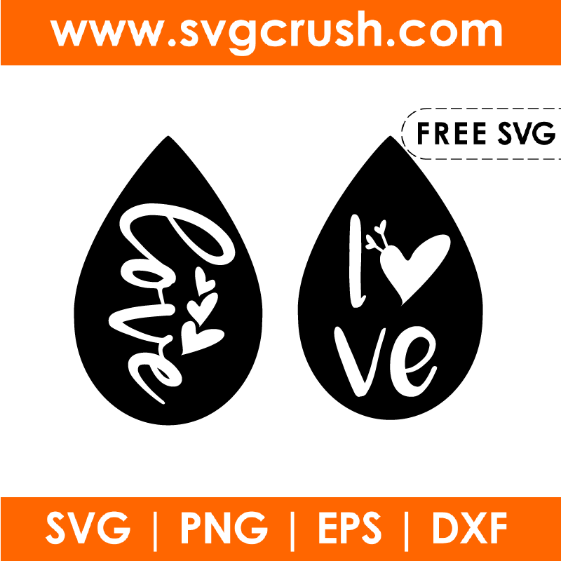 free valentine-earrings-001 svg
