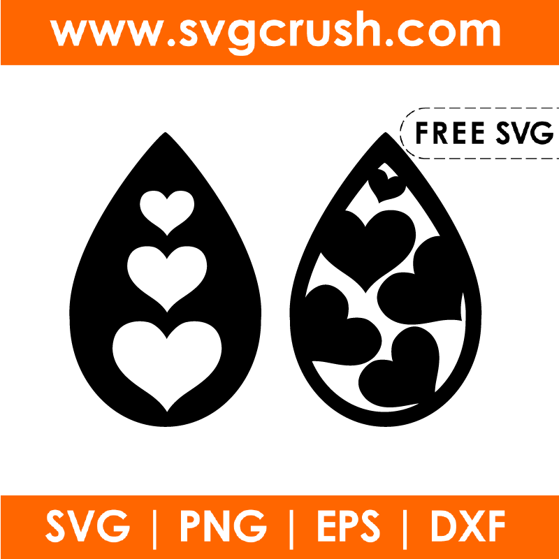 free valentine-earrings-002 svg