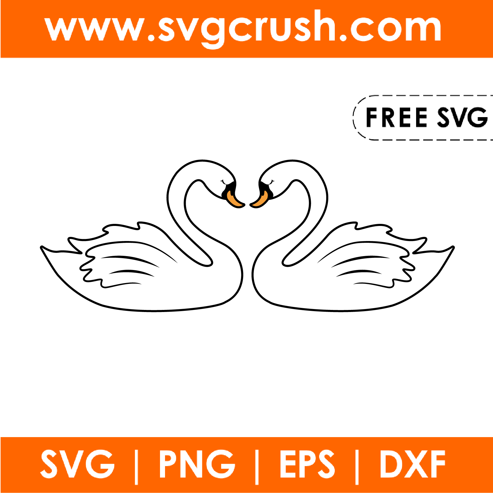 free valentine-swans-001 svg