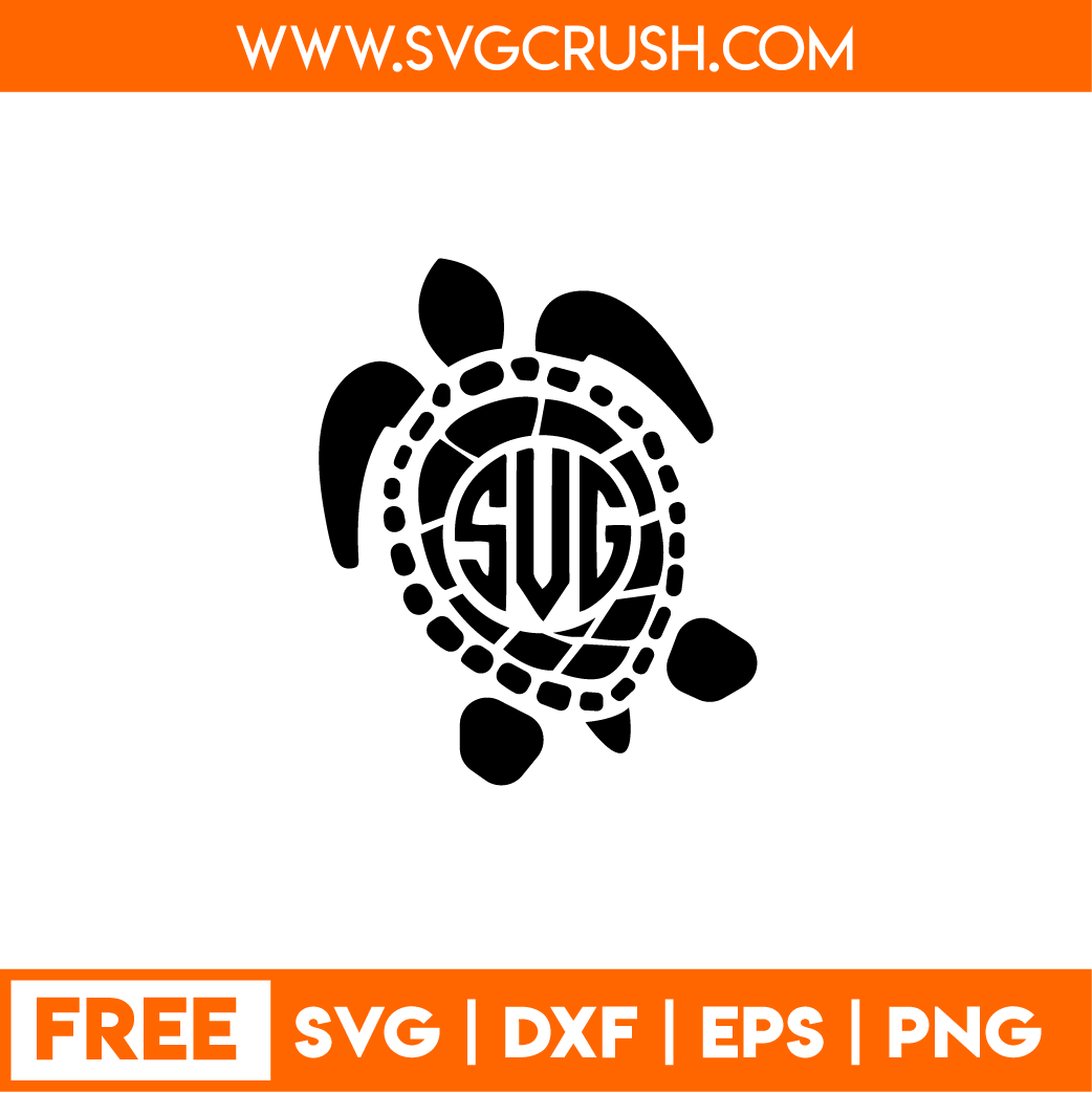 free turtle-monogram-001 svg