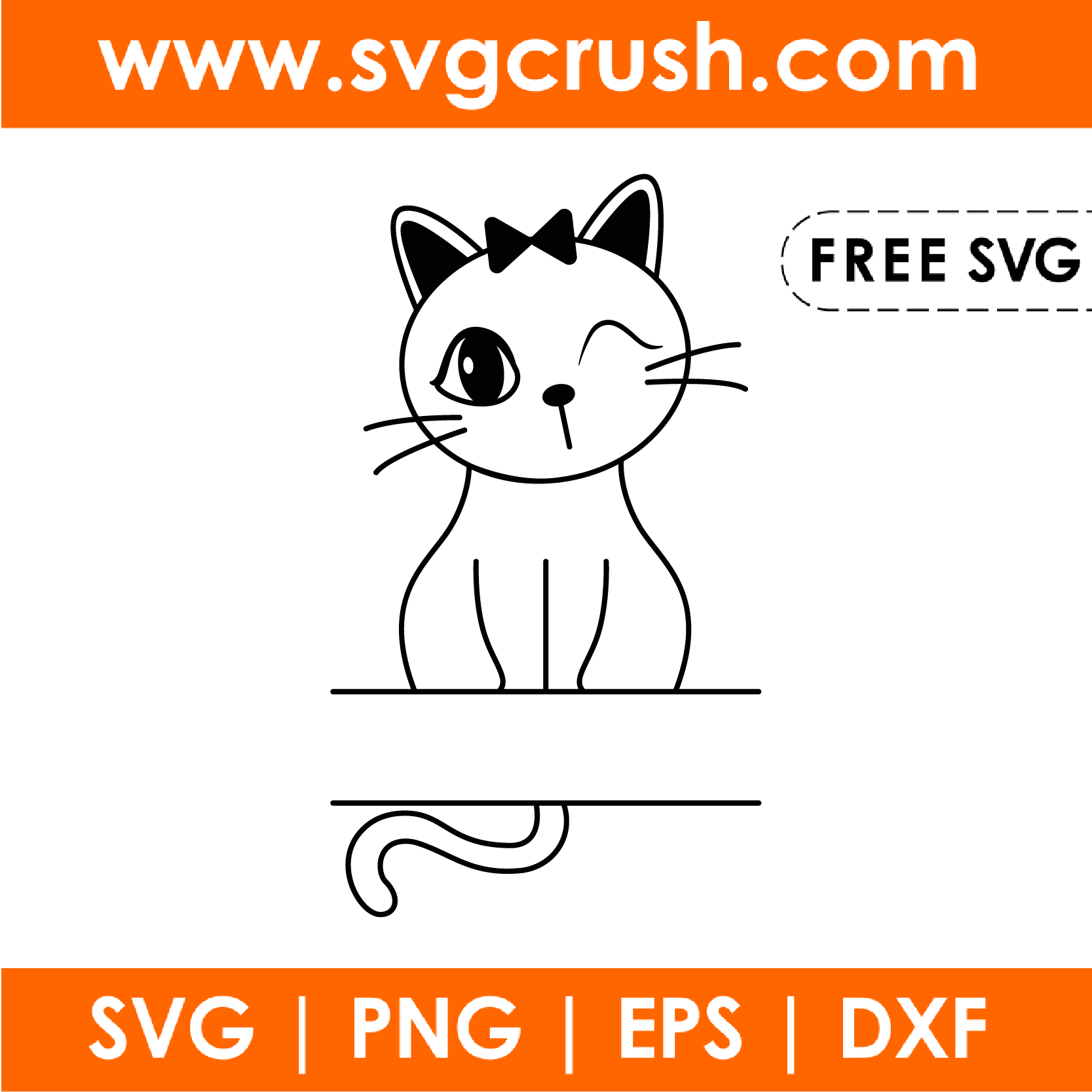 free cat-monogram-002 svg