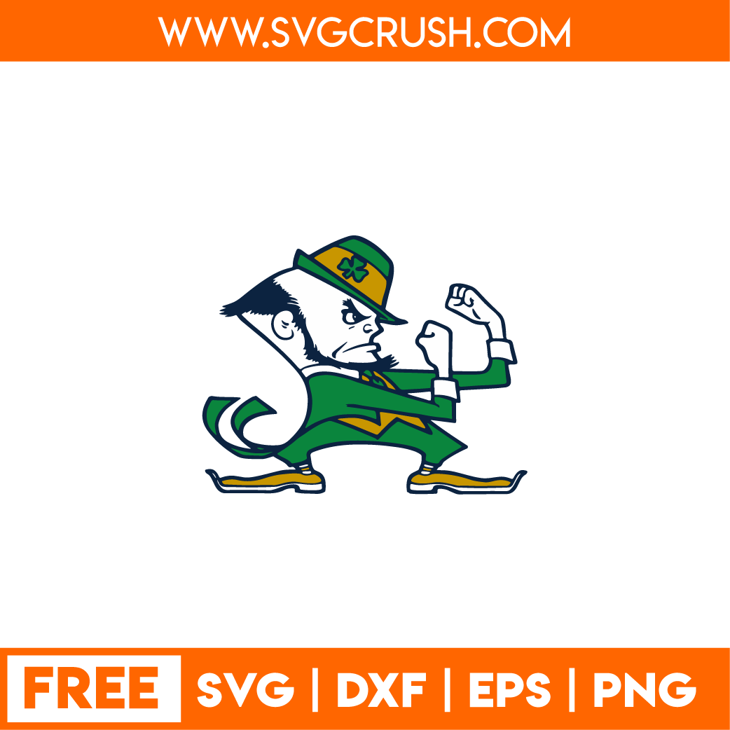 free notre-dame-leprechaun-football-001 svg