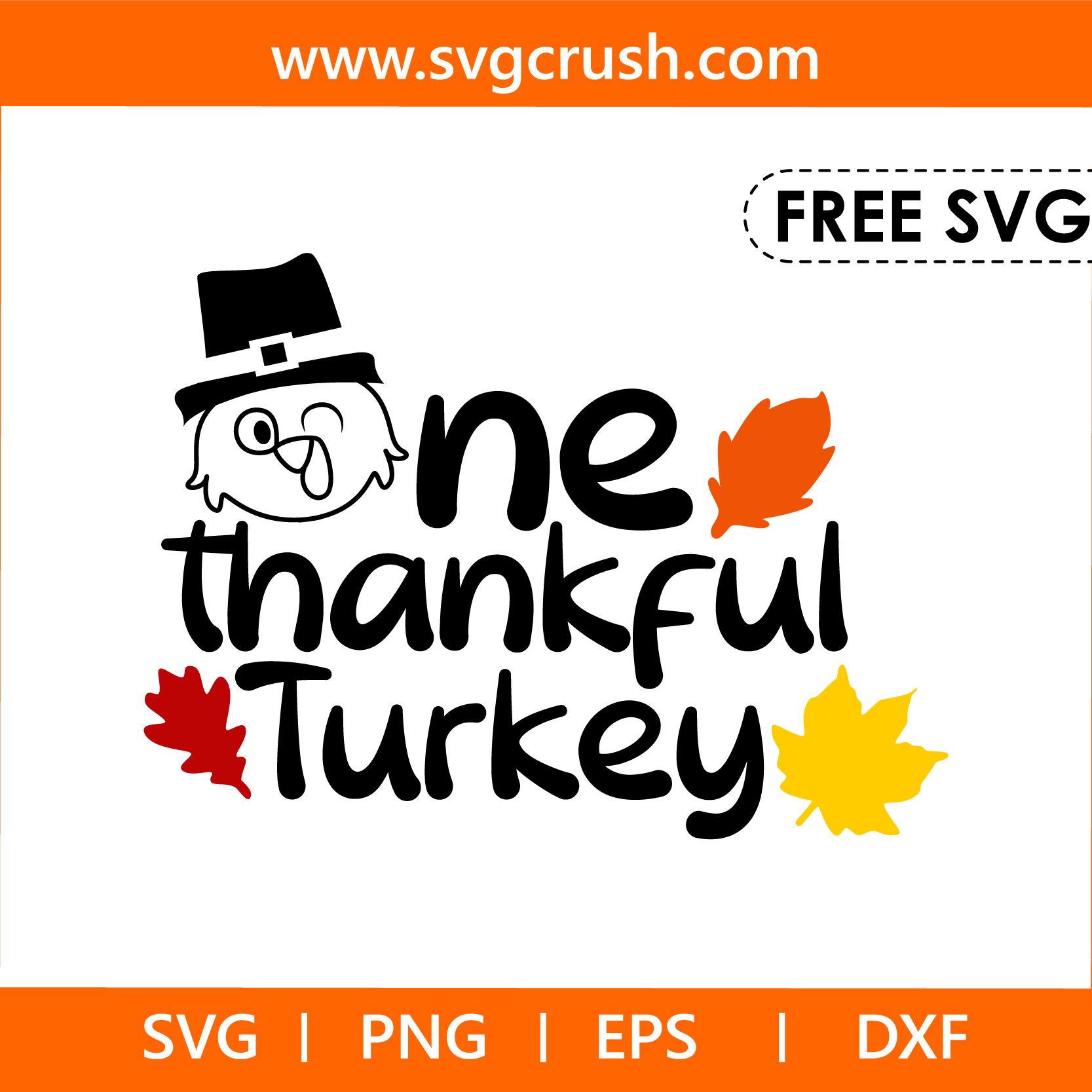 free one-thankful-turkey-003 svg
