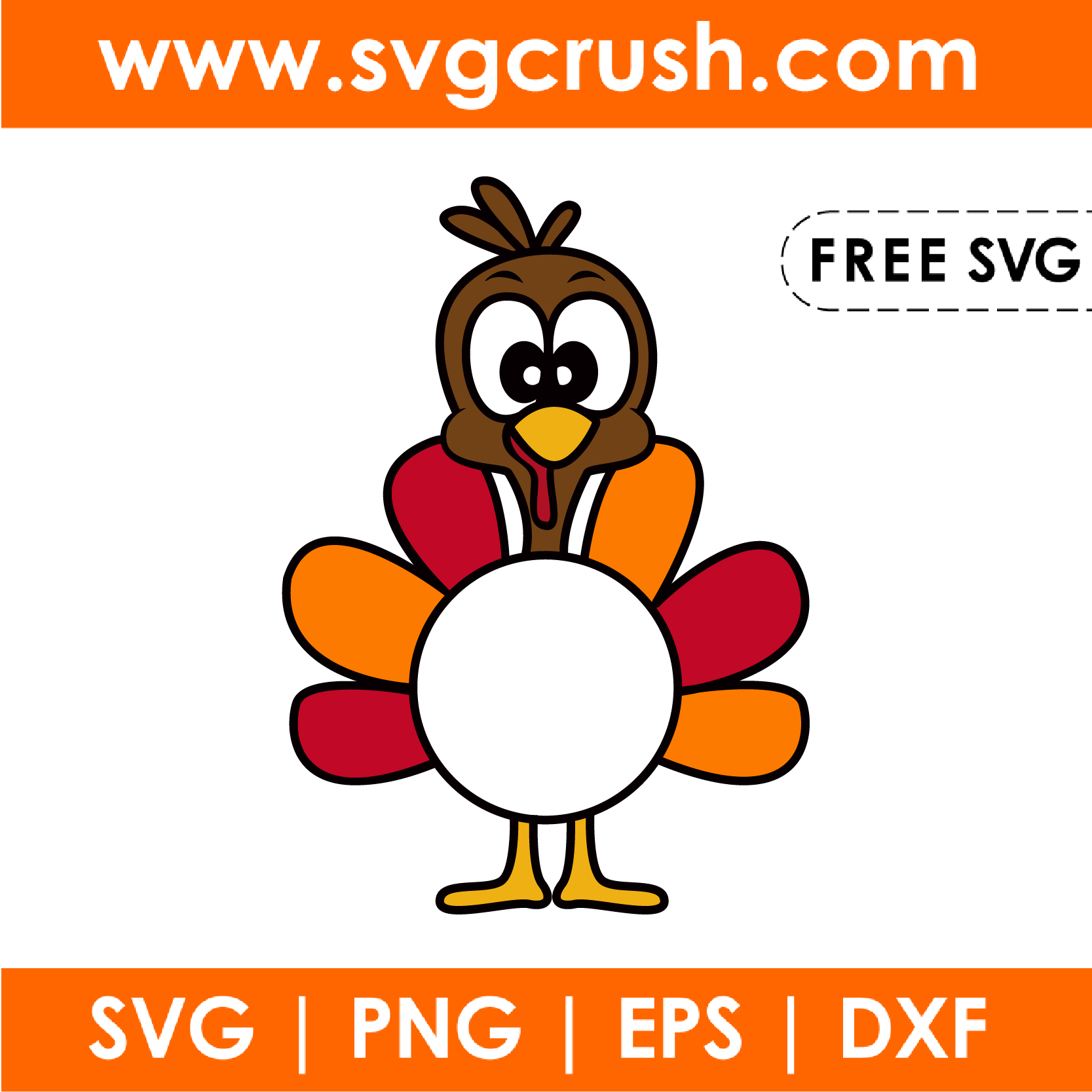 free turkey-monogram-cute-feathers-001 svg