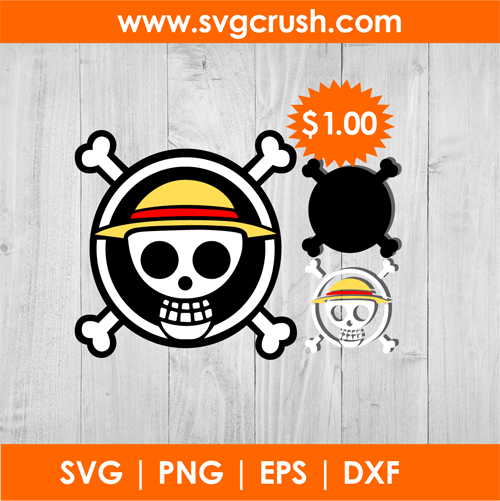 One Piece Straw Hat Pirates Skull Svg, One Piece Logo Svg, One Piece Svg,  Anime Svg, png, eps, dxf digital download.